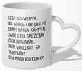 Schwester Geschenk Geburtstag Weihnachten Geschwister Mädchen Tasse Frauen
