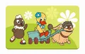 Trötsch Pittiplatsch Schnatterinchen Moppi Frühstücksbrettchen grün | KG | 1 S.