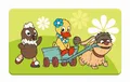 Trötsch Pittiplatsch Schnatterinchen Moppi Frühstücksbrettchen grün