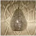Casa Moro Hängeleuchte Orientalische Lampe Saham Silber echt versilberte Messing-Lampe, ohne Leuchtmittel, Handgefertigt silberfarben Ø 24 cm