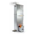 Eurocatch Teleskop Räucherofen Quadratisch 101 cm - Verzinkter Räucherschrank - Mit Thermometer & 10 Räucherhaken - Smoker für Fisch, Fleisch &... - Grau