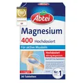 Abtei Magnesium 400 - hochdosiertes Magnesium - für aktive Muskeln - glutenfrei, laktosefrei und vegan - 30 Tabletten