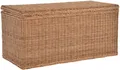 Krines Home Truhe Große Rattantruhe MAX Wäschetruhe mit Deckel Natur Rattan Truhe, Aufbewahrung XXL 115x55x55cm