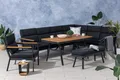 Gardissimo Gartenlounge-Set Nara XL braun rechts / Gartenmöbelset / Dining Lounge Set outdoor, (Set, 4-tlg., Alu, Ecklounge, Esstisch, Sessel, Bank, inkl. Auflagen), Liegefunktion