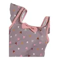 Sterntaler® Badeanzug 50+ Badeanzug Herz (1-St., Kinderbadeanzug mit eingenähter Windelhose, Schwimmshirt) Schwimmanzug mit Zierschleife und Flügelärmeln, Baby Badeanzug lila 80