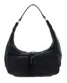 abro Leather Dalia Hobo Bag Schultertasche Tasche Black / Nickel schwarz Neu