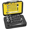 Stanley 1/4" BitSatz, 25 mm, mit Knarrenschlüssel und Steckschlüsseln, 39teilig (Kreuz Phillips PH M2, Innensechsrund TX M20, Innensechsrund TX M25, Kreuz Phillips PH M1, Innensechsrund TX M15, Kreuz Pozidriv PZ M3, Innensechsrund TX M30, Kreuz Phillips PH M3, Innensechsrund TX M27, Kreuz Pozidriv PZ M2, Innensechsrund TX M10, Innensechsrund TX M40, Kreuz Pozidriv PZ M1) (1-13-907)