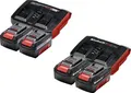 Einhell 4512112 Power X-Change PXC-Starter-Kit 2x 4,0Ah & Twincharger Kit Werkzeug-Akku und Ladegerät 18V 4Ah Li-Ion