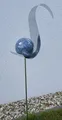 Skulptur Flame blau Edelstahl 126 cm Gartendekoration Gartenstecker Beetstecker