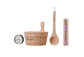 Dewello Sauna-Aufgussset Sauna Zubehör Set (Komplett-Set, 4-tlg., Fassungsvermögen ca. 4 Liter) Inkl. hitzebeständigen Kunststoffeinsatz (Durchmesser ca. 22cm)