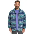 Fleecejacke QUIKSILVER "Global Heat", Herren, Gr. L, silber gray global heat stripe, [Hauptstoff] 100% Polyester, Langarm, Jacken