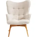 Sessel Ohrensessel Relaxsessel Polyester Massivholz Beine Weiß Kare Design
