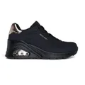 Skechers für Damen. 177520 Turnschuhe Uno Wedge Hi Steps schwarz (37), 3 bis 5 cm, Schnürsenkel, Lässig