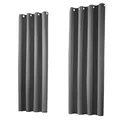 heimtexland ® 1 Paar Thermo- Verdunklungsgardinen Ösenschal Vorhänge Verdunkelnd Isolierend Blickdicht Verdunkelungsvorhänge HxB 145x135 Dunkelgrau Typ139