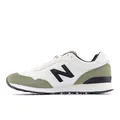 New Balance Herren 515 V3 Sneaker, White/Dark Olivine, 44.5 EU