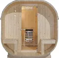 HOME DELUXE - Outdoor Sauna CUBE DELUXE - L - Maße: ca. 220 cm x 185 cm x 194 cm, Holz: Fichtenholz - inkl. Saunaofen und Saunazubehör I Gartensauna, Außensauna, Sauna Fass für 4 Personen