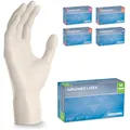 ARNOMED 1000x Einweghandschuhe M, Latexhandschuhe Weiß (10x100 Stk), Einweghandschuhe puderfrei, Handschuhe Latex Einweg, Putzhandschuhe, Latex Handschuhe, Einmal-/Einweg-Handschuhe XS, S, M, L & XL