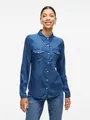 Vila Jeansbluse VIBISTA in leichter Used-Waschung