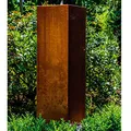 KÖHKO® Würfelbrunnen „Peru“ Höhe 119 cm Gartenbrunnen 31006 aus Cortenstahl mit LED-Beleuchtung