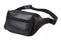 MF Bauchtasche Bauchtasche Schwarz Nappa Leder mit Reißverschlussfächern (1-tlg)