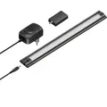 ledscom.de Smarte LED Unterbau-Leuchte SIRIS schwarz matt mit Netzteil und WLAN-Controller, flach, Smart-Home, Alexa-fähig, 30cm, 370lm, weiß