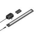 ledscom.de Smarte LED Unterbau-Leuchte SIRIS schwarz matt mit Netzteil und WLAN-Controller, flach, Smart-Home, Alexa-fähig, 30cm, 370lm, weiß