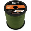 GO!elements Abspannleine Paracord 550 - 4mm, Paracord 550 aus reißfester Nylonschnur grün 300m