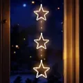 Spetebo LED Weihnachtsdeko für Außen 3 Sterne mit Timer - 58 cm - Leuchstern Fensterdeko warm weiß Batterie betrieben - Outdoor Weihnachtsstern Lichterkette Advent Winter Garten Deko Beleuchtung