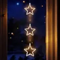 LED Sterne Lichterkette warmweiß - 58 cm - Weihnachten Advent Deko Leuchte Timer