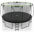 Kinetic Sports Gartentrampolin ULTIMATE PRO, Ø 427 cm, mit Leiter, Fieberglas-Netzstangen, AirMAXX Sprungtuch schwarz 427 cm