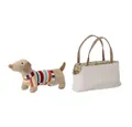 Bloomingville Plüschfigur Hilena Stoffhund mit Tasche Natur