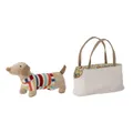 Bloomingville Hilena Stoffhund mit Tasche Natur Kuscheltier Stofftier Hund
