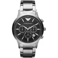 Emporio Armani Chrono AR2434 Herrenuhr Quarz Edelstahl Silber Schwarze Tarczą