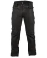 MDM Lederhose Herren Bikerjeans Lederhose Nubuk schwarz seitlich geschnürt