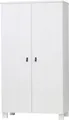 WOOOD Garderobenschrank Ties Kiefer FSC® gebürstet V-Nut Türen Ledergriff Strukturierte Front, markante Türdetails