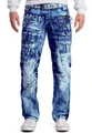Kosmo Lupo 5-Pocket-Jeans Auffällige Herren Hose BA-KM009 (1-tlg) Markantes Design mit Aufgesetzten Applikationen