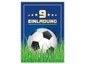 Limonia 12 Einladungskarten zum 9. Kindergeburtstag Fußball Einladung Geburtstag Mädchen Kinder Jungs Jungen Boys Fussball Turnier blau