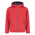 CMP Unisex Kinder Leichte Softshelljacke für Kinder mit Fester Kapuze Jacke Kokon-Mantel, Campari, 128