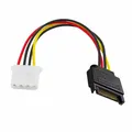 Aukson K29 SATA auf IDE Adapter Kabel 15 cm – SATA Stecker auf 4-Pin Molex Buchse, Stromadapter für IDE Festplatten, HDD, SSD, CD/DVD Laufwerke, PC Netzteil Konverter
