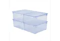 ROTHO Stapelbox Clear Box 18L Aufbewahrungsbox transparent stapelbar mit Deckel (4er-Set, 4 St., Stapelboxset)