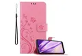 Cadorabo Handyhülle für Huawei Y6 2019 Hülle Huawei Y6 2019, Hülle Schutzhülle Blumen Flower mit Standfunktion Kartenfach Magnet