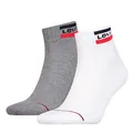 Levi's Unisex Quarter Socks, white / grey, 43/46