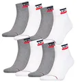 Levi's 8 Paar Levis 144NDL Mid Cut SPRTWR L Unisex Socken Strümpfe 902011001, Farbe:062 - white/grey, Socken & Strümpfe:43-46