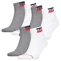 6 Paar Levis 144NDL Mid Cut SPRTWR L Unisex Socken Strümpfe 902011001, Farbe:062 - white/grey, Socken & Strümpfe:43-46
