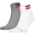 LEVIS Levi's Unisex 2er Pack Sportsocken - Mid Cut SPRTWR, Logo, einfarbig