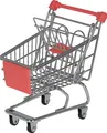 Miniatur Einkaufswagen 9,5x14x12cm Eisen Kunststoff silber rot Mini-Einkaufswagen Supermarkt-Handwagen