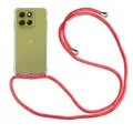 betterfon Handykette Hülle kompatibel mit Motorola Moto G86 5G | Smartphone Hülle Case mit Band | Handyhülle Handyband zum Umhängen | Rot