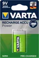50X Varta 44036 Ready to Use 9V Block/6HR61 (56722) - 200 mAh - LSD-NiMH Akku (R