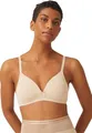 Naturana® Soft-BH ohne Bügel mit Schale [Cup A-D] Optimaler Sitz & maximaler Halt Dank Schnittführung & Breiten Trägern I T-Shirt BH I BH Damen ohne Bügel I BH bügellos 90 Light Beige A