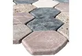 Mosafil Mosaikfliesen Mosaikfliesen Marmor Tarsus Hexagon Sechseck, Naturstein-Marmor 30.500x29.800, schwarz-rot-beige-braun-bunt, Verlegefertig auf ein Netz geklebt - Frostsicher - Wasserfest -